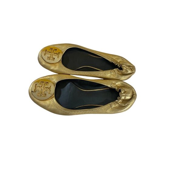 Tory Burch Women's Designer Gold Classic Designer Ballet Flats - 6.5 - Picture 1 of 12